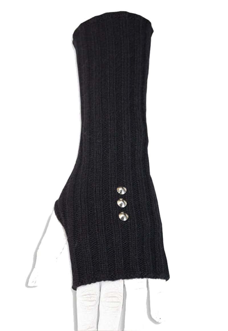 ARMVARMER Black - Korte strikket rib handsker i en super blød kvalitet. - Couture de Luxe