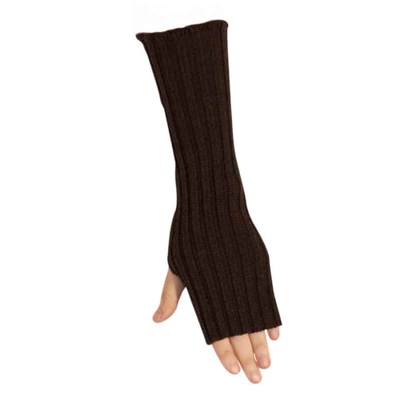 ARMVARMER Brown - Korte strikket rib handsker i en super blød kvalitet. - Couture de Luxe