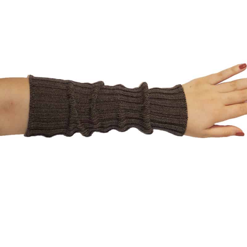 ARMVARMER Light Brown - Korte strikket rib handsker i en super blød kvalitet. - Couture de Luxe