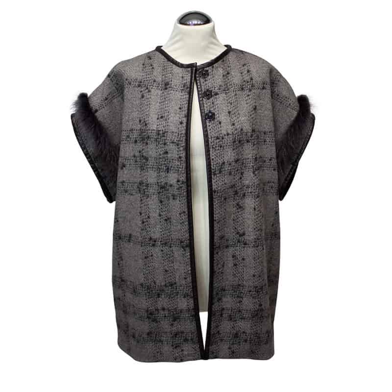 TWEED VEST - Uld vest med skind og pels - Couture de Luxe