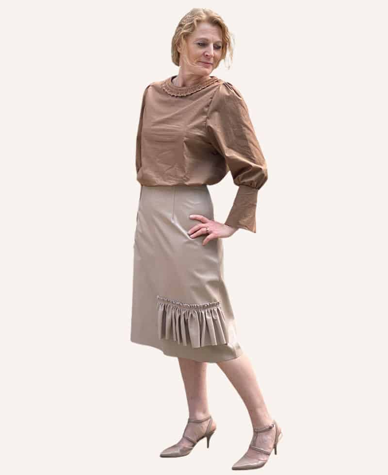 SKIND NEDERDEL - Midi nederdel i skind - Couture de Luxe