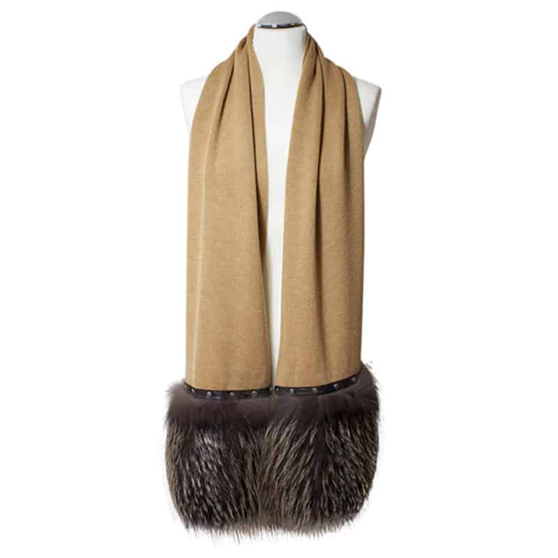 TØRKLÆDE MED FOX - Super cool tørklæde med pels. - Couture de Luxe