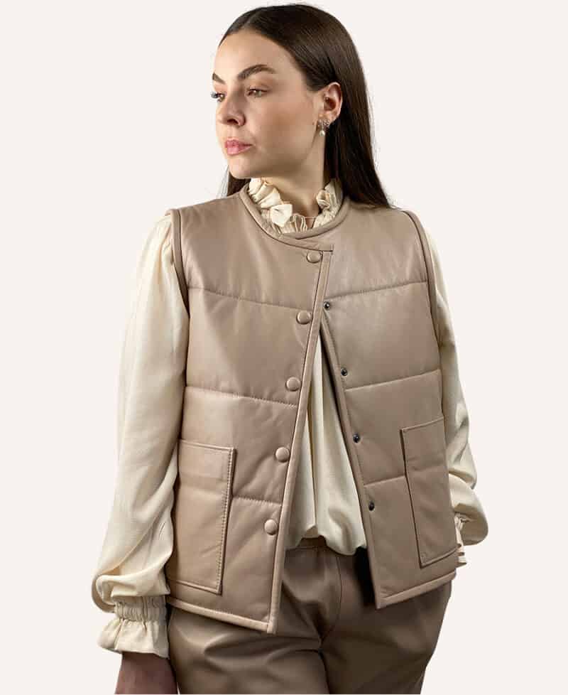 ALYSSA Vest - Quiltet Skind Vest - Couture de Luxe