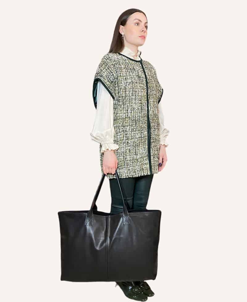 MEGA SHOPPER Black - Skind shopper - Couture de Luxe