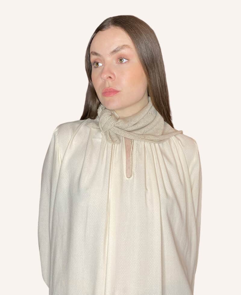 ODA Beige - Strikket cashmere bandana - Couture de Luxe
