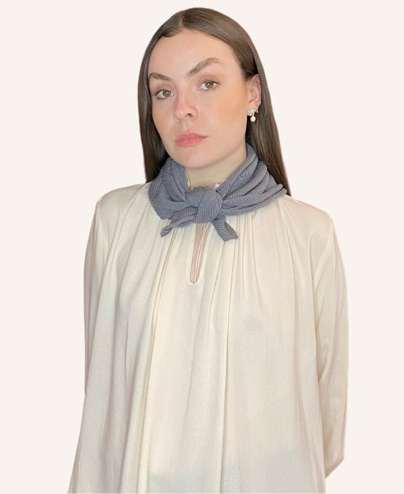 ODA Steel Grey - Strikket cashmere bandana - Couture de Luxe