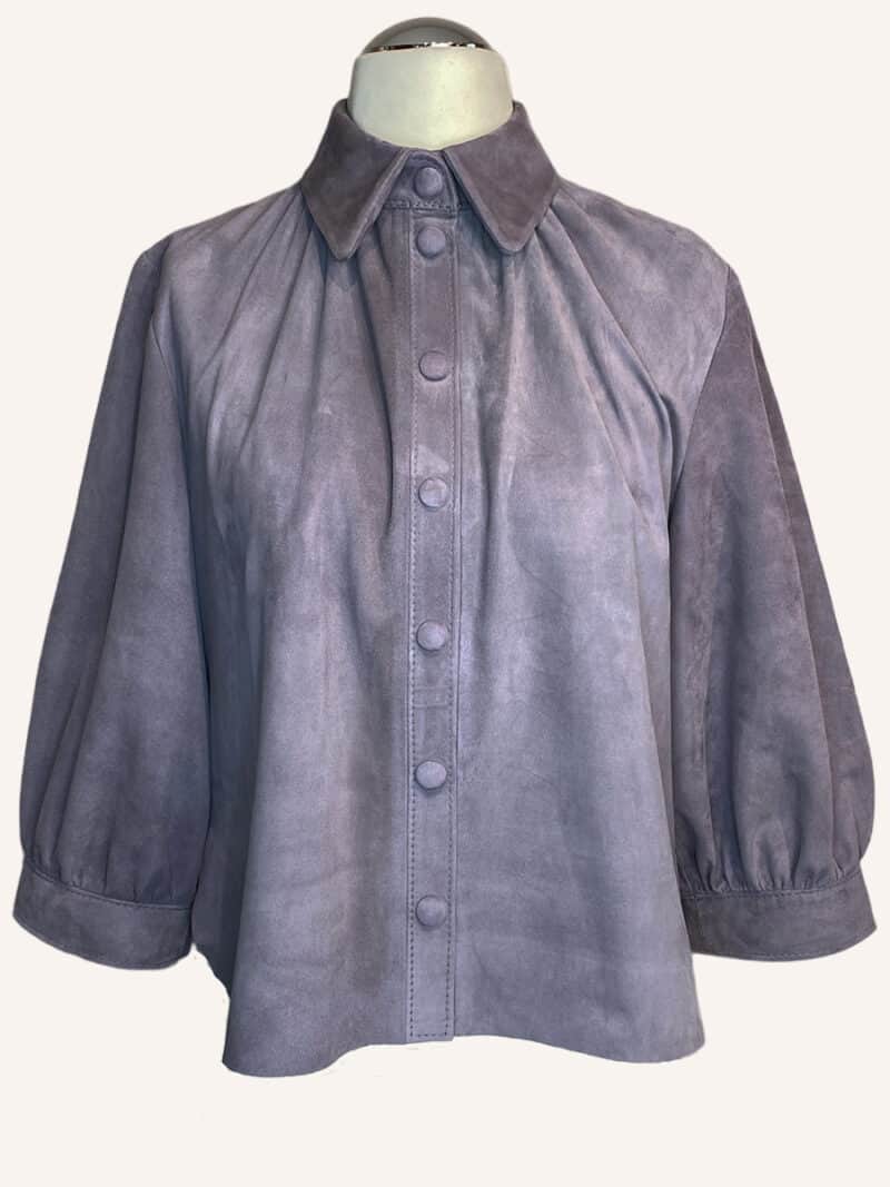 SAGA Ruskindskjorte - Ruskind skjorte med krave - Couture de Luxe