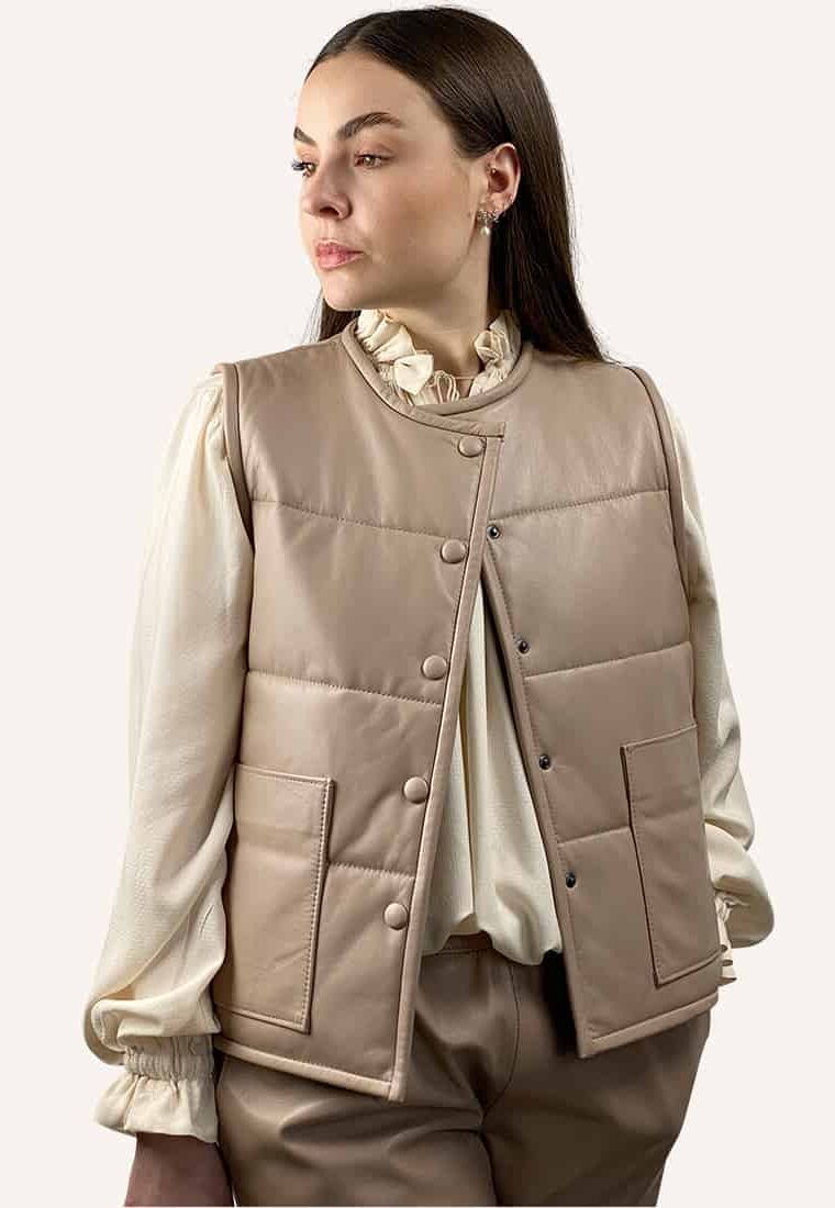 THIT Jakke - Lækker skind jakke i Work`er look - Couture de Luxe
