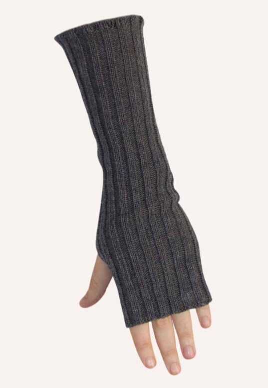 strikket uld handsker grå